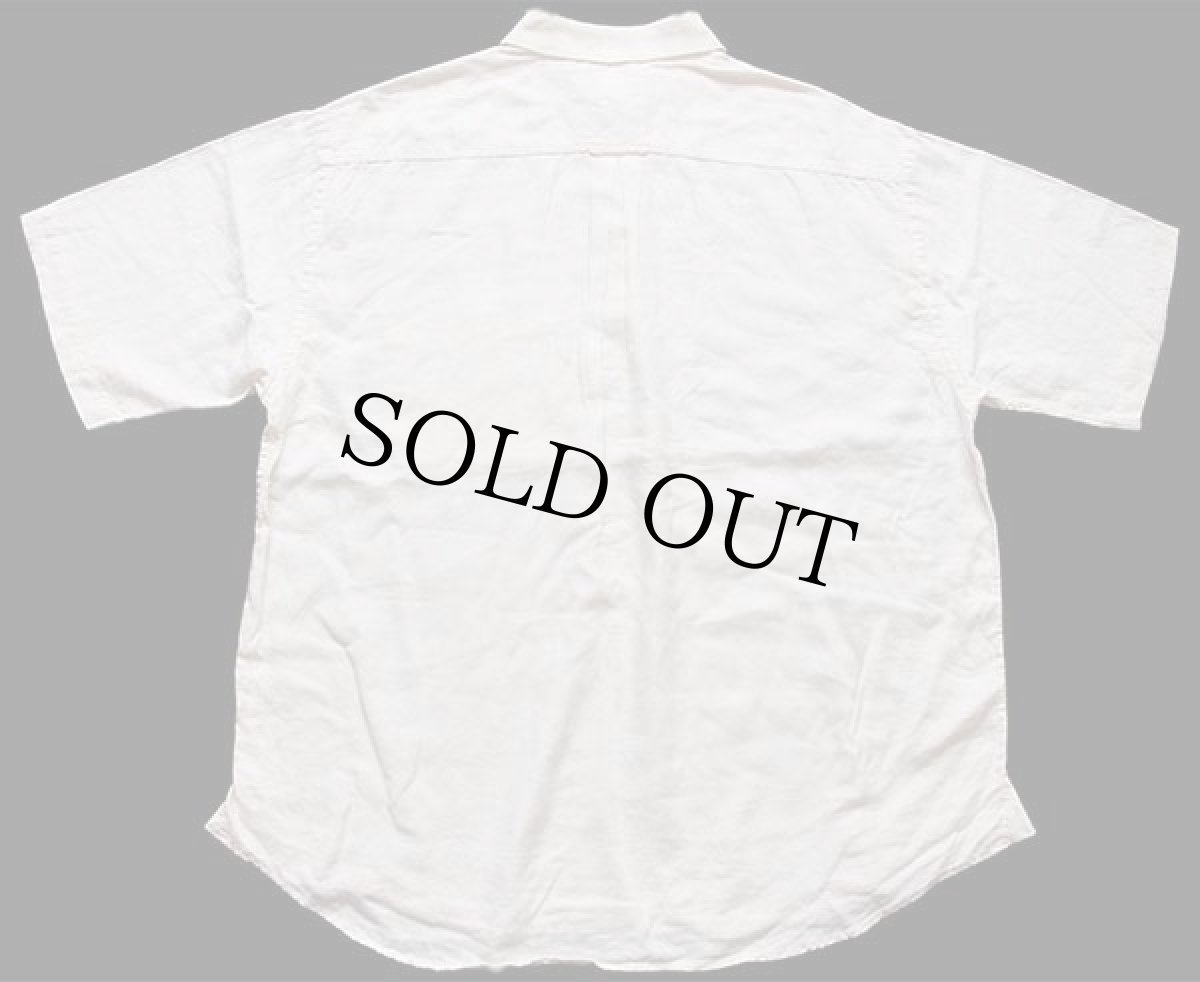 画像2: 90s OSCC OLD SCHOOL CLOTHING CO プルオーバー 半袖 リネンシャツ 生成り XL (2)