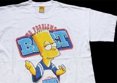 画像1: 90s The Simpsons シンプソンズ NO PROBLEMO BART バート コットンTシャツ 白 M (1)