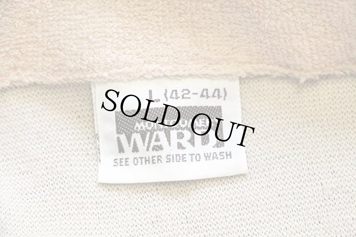 画像4: 70s MONTGOMERY WARD 無地 パイル ポロシャツ 薄茶 L (4)