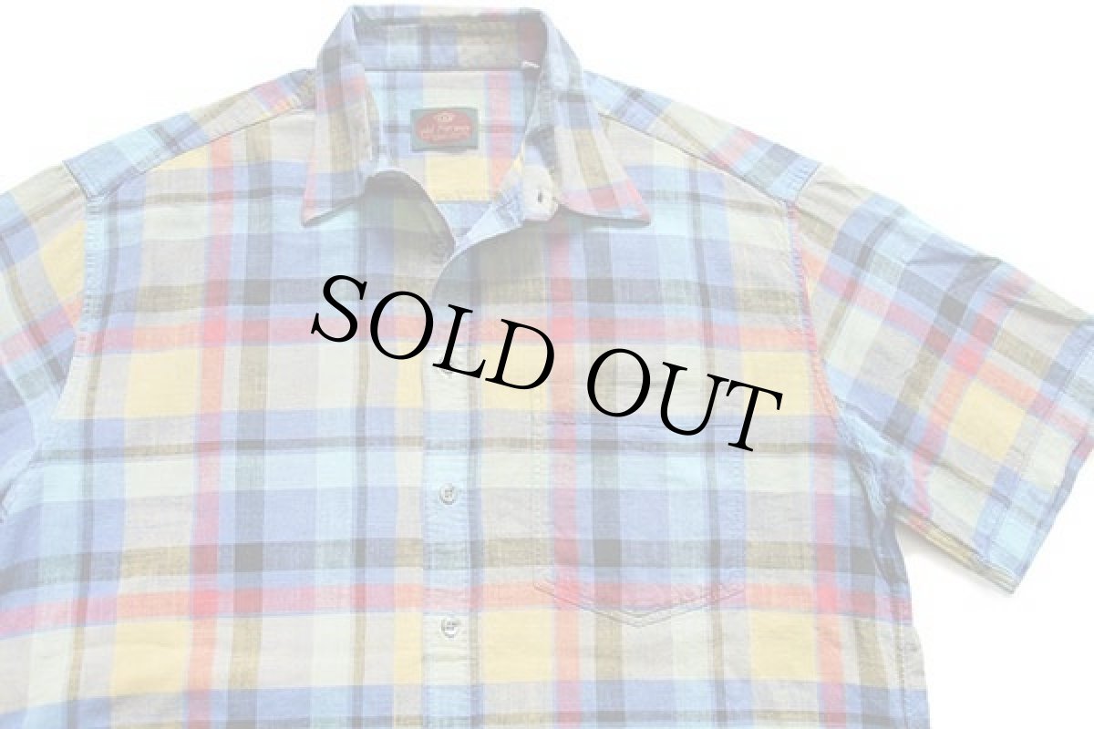 画像3: 90s old Farway チェック 半袖 コットン×リネンシャツ 17 (3)