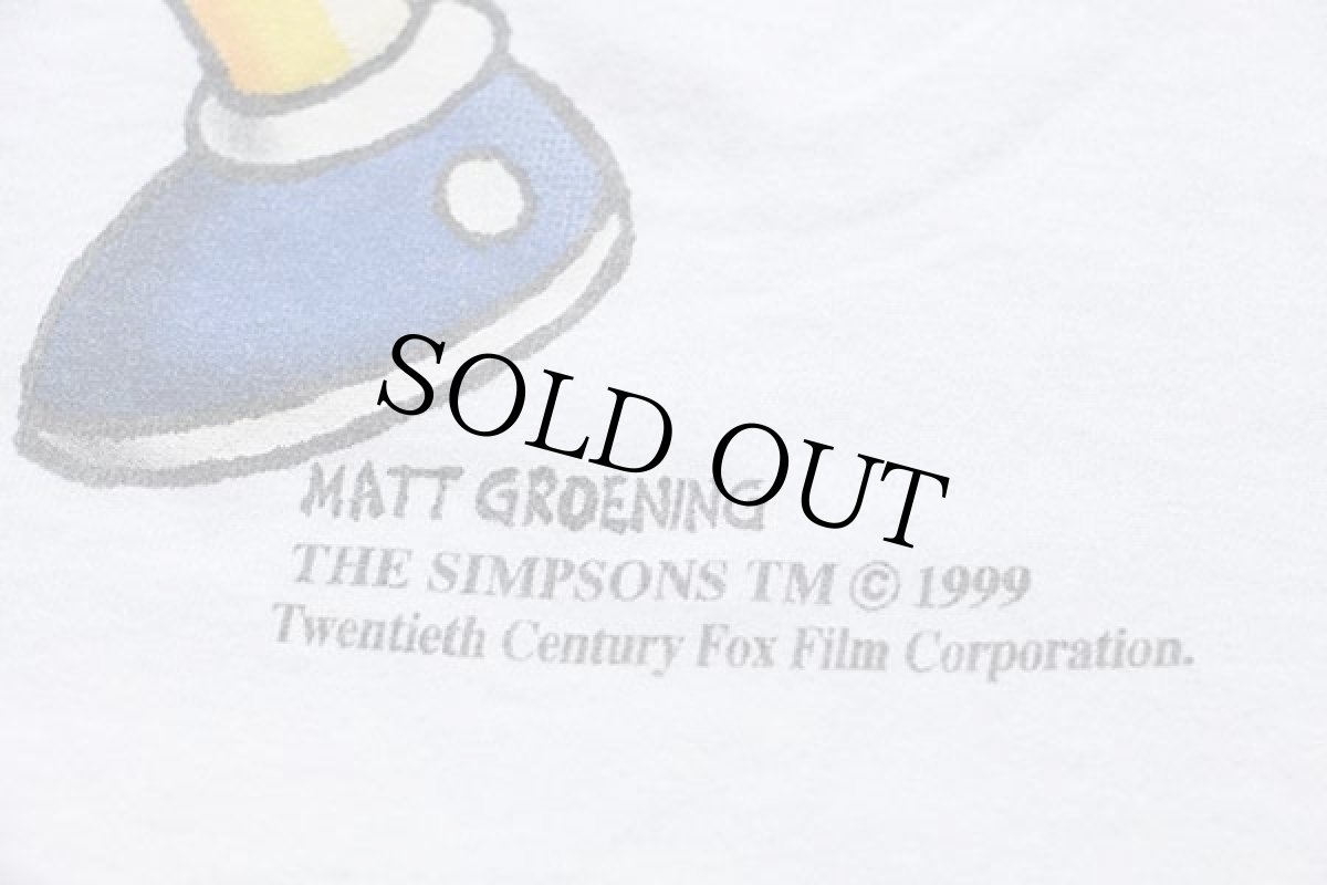 画像5: 90s The Simpsons シンプソンズ NO PROBLEMO BART バート コットンTシャツ 白 M (5)