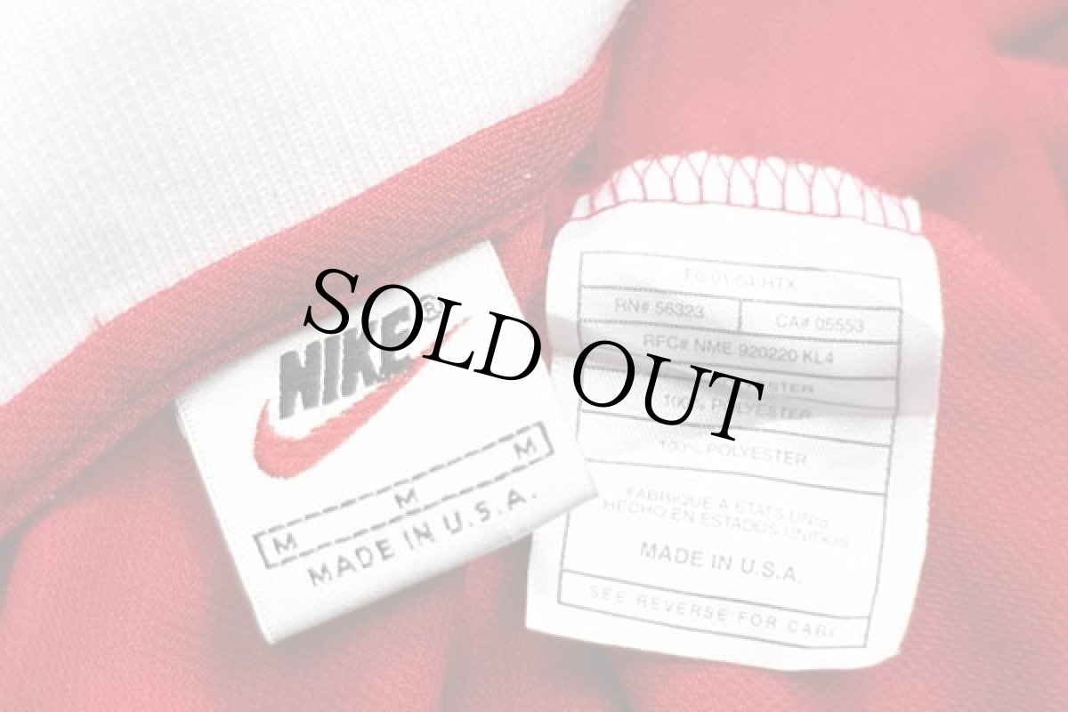 画像4: 90s USA製 NIKEナイキ JEFF CITY 2 ナンバリング サッカー ゲームシャツ 赤 M (4)