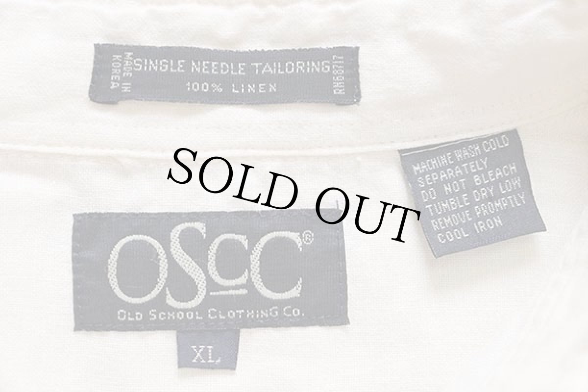 画像4: 90s OSCC OLD SCHOOL CLOTHING CO プルオーバー 半袖 リネンシャツ 生成り XL (4)