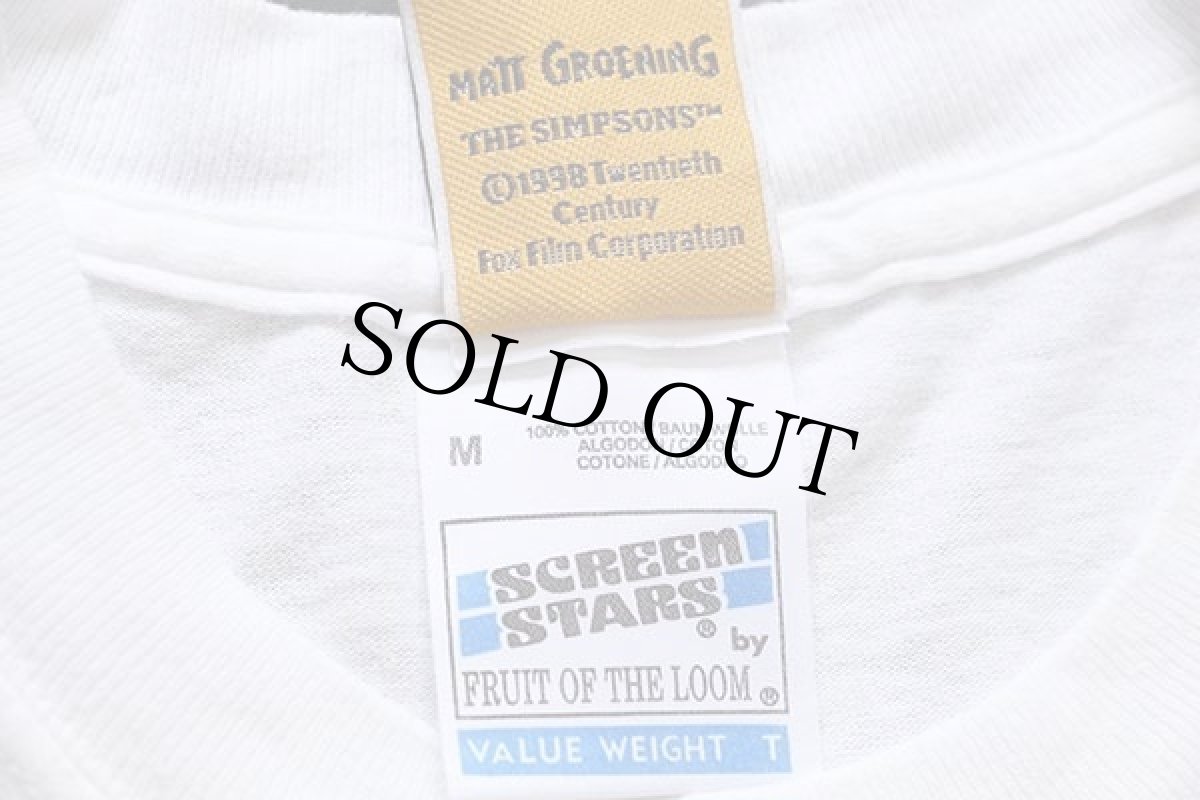 画像4: 90s The Simpsons シンプソンズ NO PROBLEMO BART バート コットンTシャツ 白 M (4)