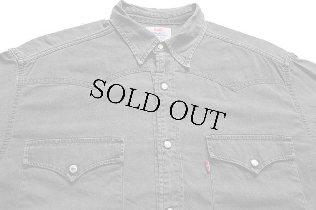 画像3: 90s Levi'sリーバイス ブラックデニム ウエスタンシャツ M★ユーロ (3)