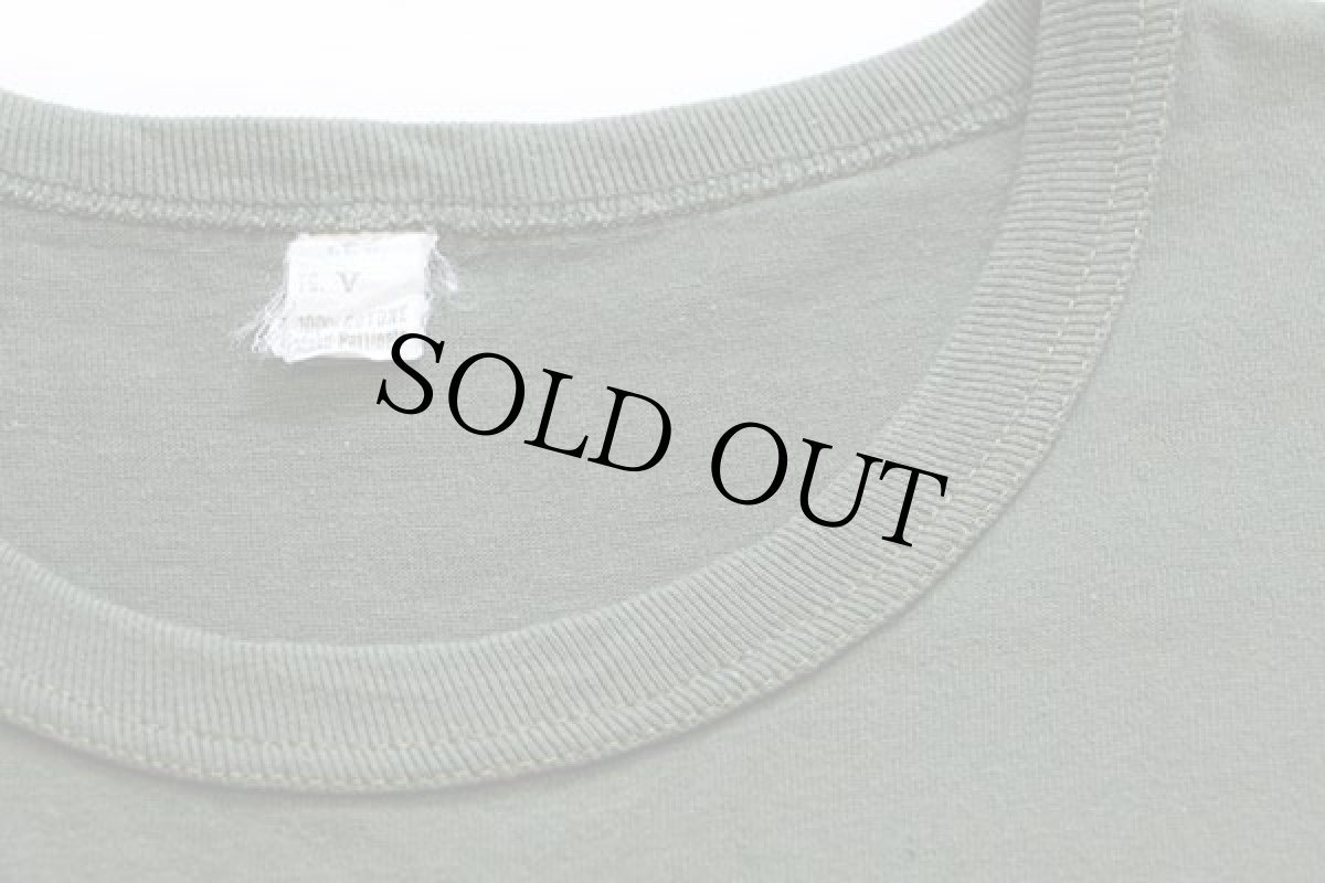 画像5: 80s イタリア軍 無地 コットンTシャツ オリーブ V (5)