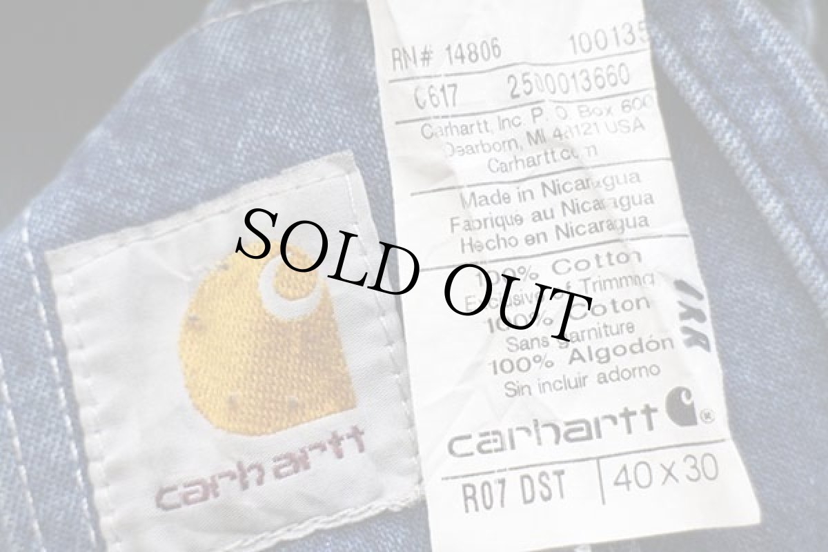 画像5: carharttカーハート デニム オーバーオール w40 L30 (5)