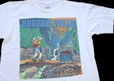 画像1: 90s USA製 Wranglerラングラー RUGGED WEAR アウトドア柄 コットンTシャツ 白 2XLT★特大 (1)