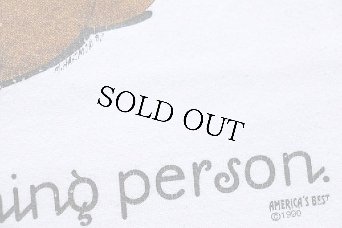 画像5: 90s USA製 Bear with me... I'm not a morning person. テディベア Tシャツ 白 L (5)