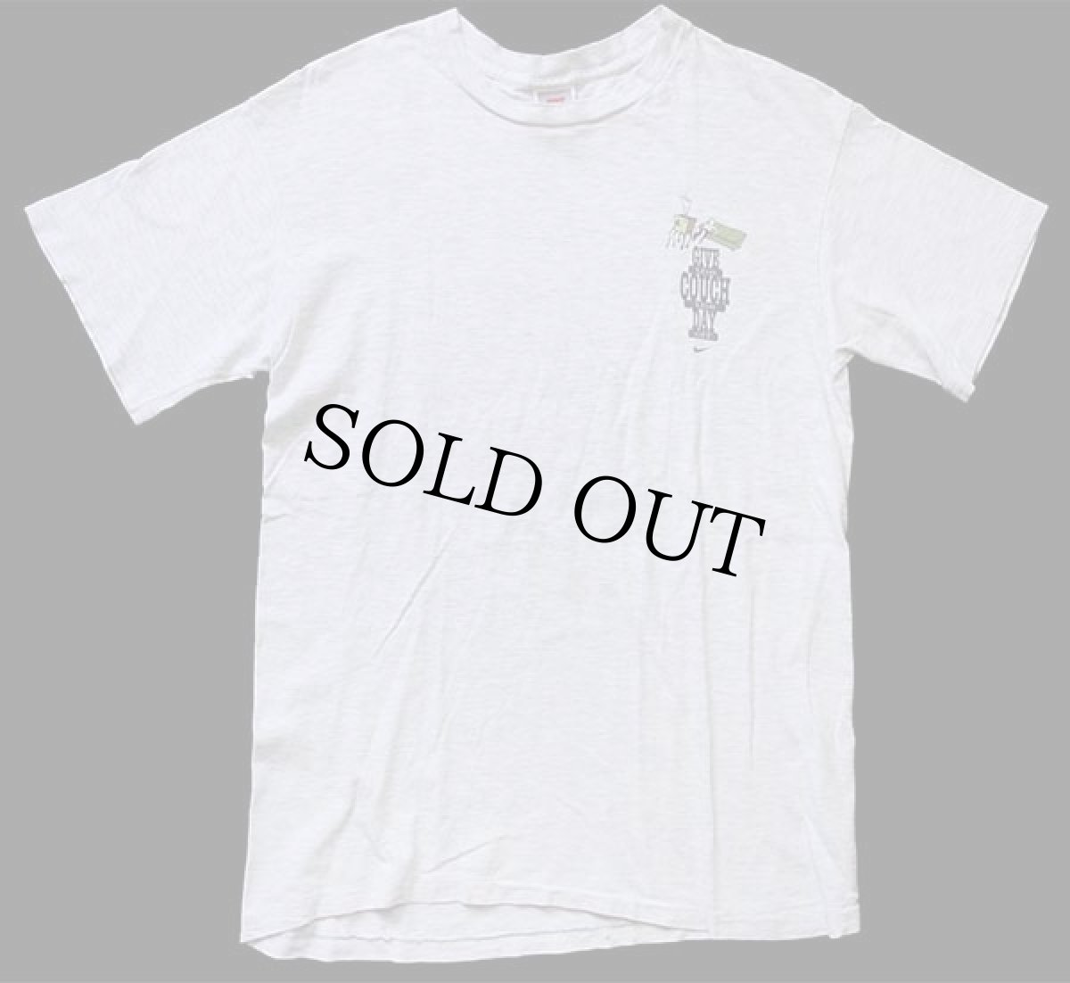 画像2: 90s USA製 NIKEナイキ GIVE the COUCH the DAY off コットンTシャツ 杢ライトグレー M (2)