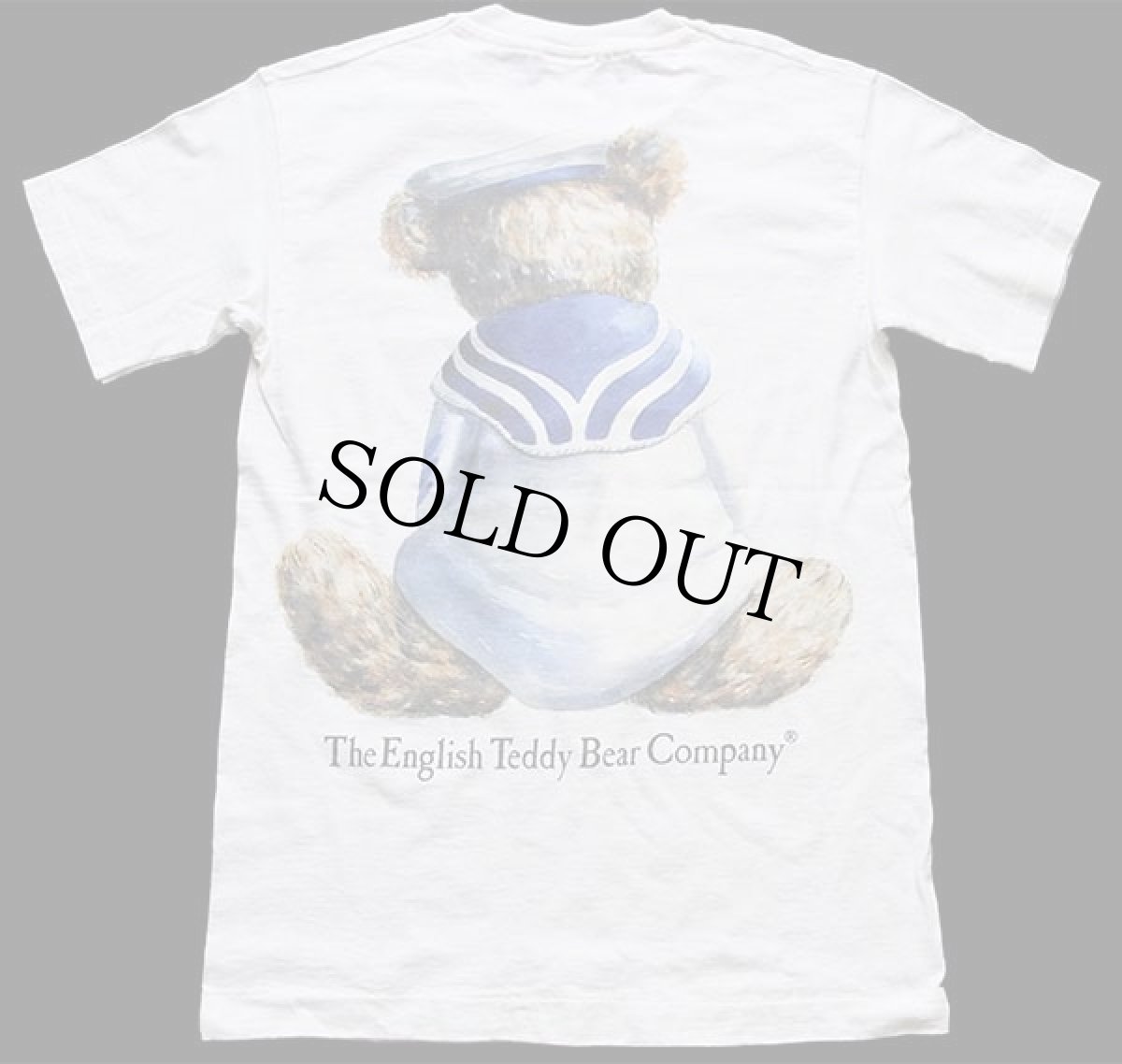 画像2: 90s The English Teddy Bear Company テディベア セーラー 両面プリント コットンTシャツ 生成り S (2)
