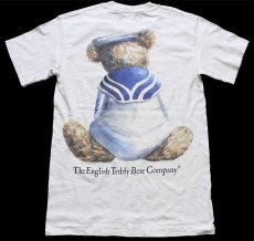 画像2: 90s The English Teddy Bear Company テディベア セーラー 両面プリント コットンTシャツ 生成り S (2)