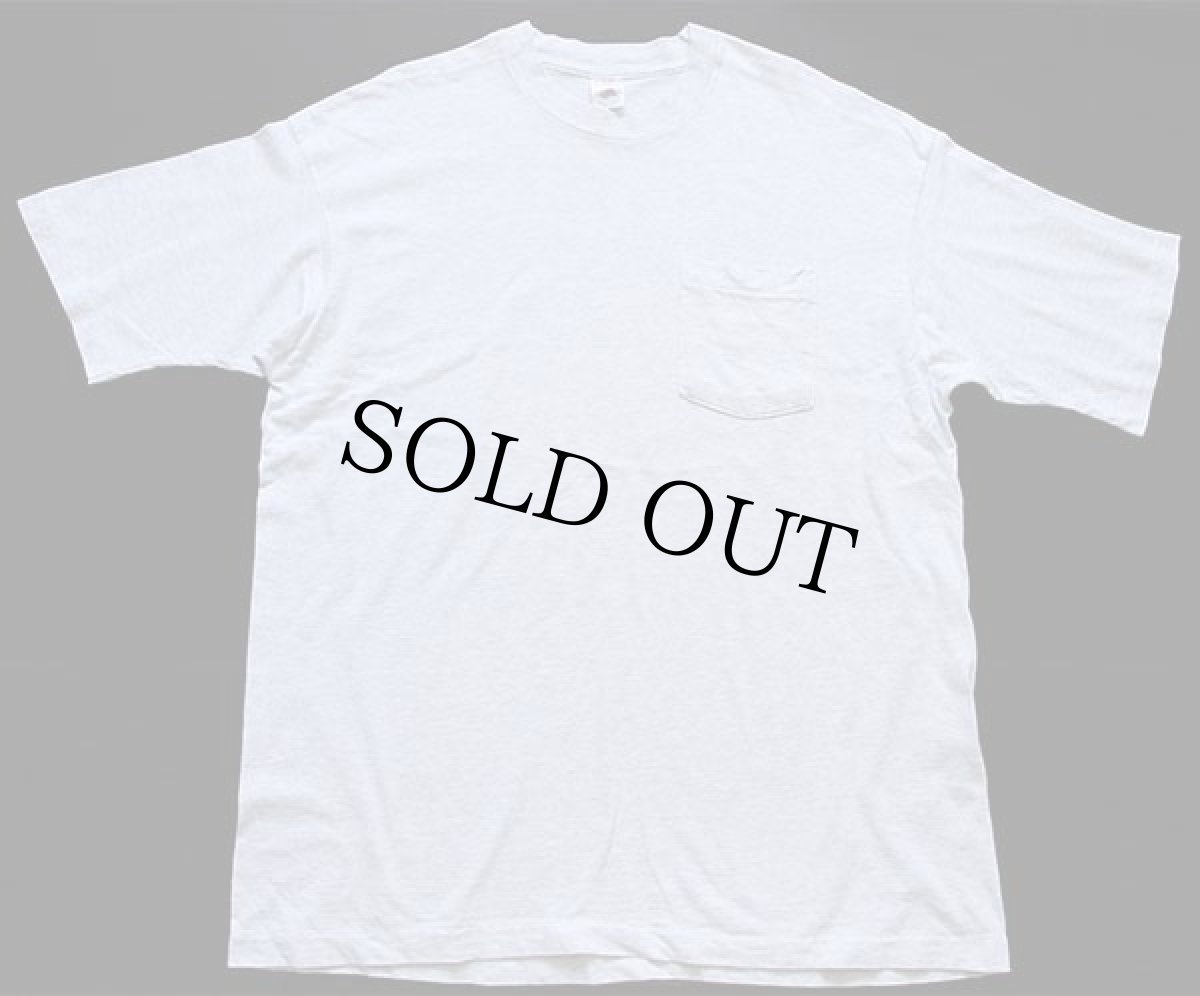 画像2: 90s USA製 FRUIT OF THE LOOM 無地 コットン ポケットTシャツ 杢ライトグレー XL (2)