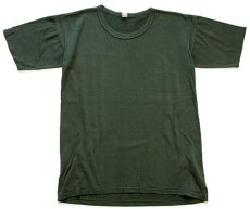 画像2: 80s イタリア軍 無地 コットンTシャツ オリーブ V (2)