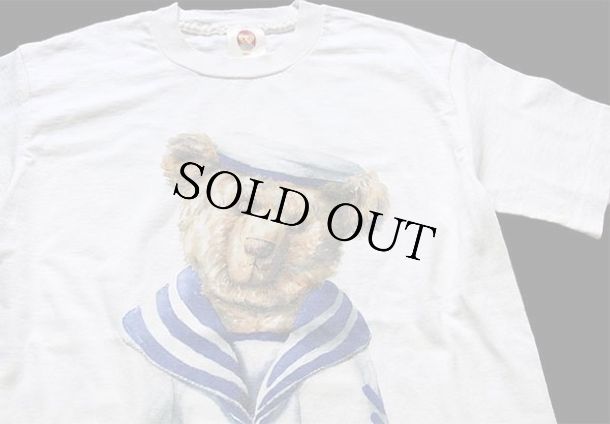 画像3: 90s The English Teddy Bear Company テディベア セーラー 両面プリント コットンTシャツ 生成り S (3)