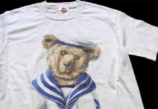 画像3: 90s The English Teddy Bear Company テディベア セーラー 両面プリント コットンTシャツ 生成り S (3)