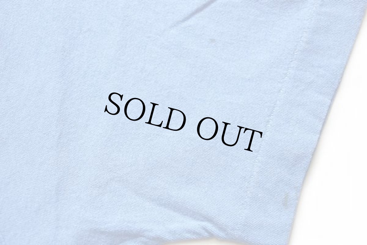 画像6: 90s USA製 FRUIT OF THE LOOM 無地 コットン ポケットTシャツ スカイブルー L (6)