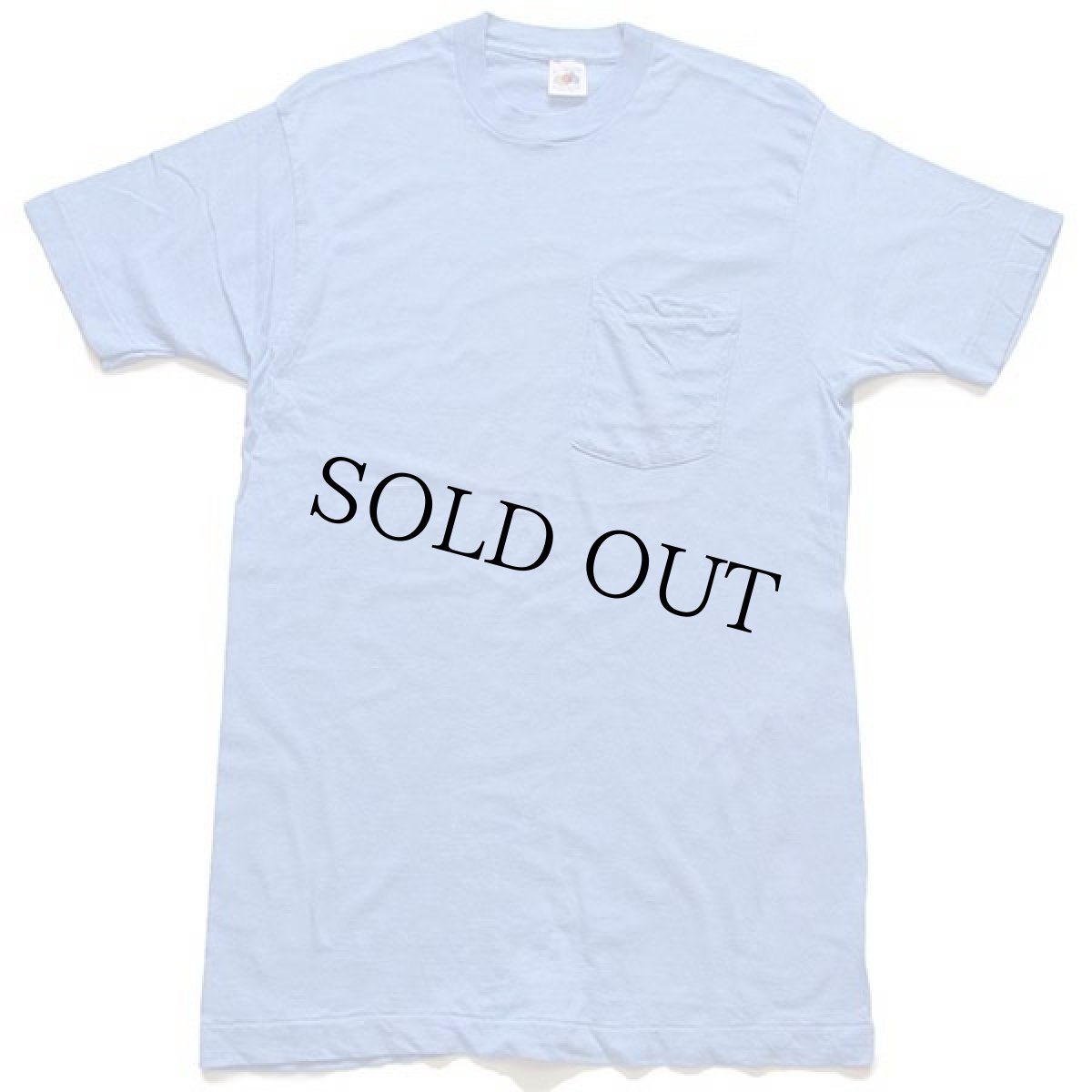 画像2: 90s USA製 FRUIT OF THE LOOM 無地 コットン ポケットTシャツ スカイブルー L (2)