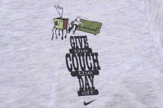 画像5: 90s USA製 NIKEナイキ GIVE the COUCH the DAY off コットンTシャツ 杢ライトグレー M (5)