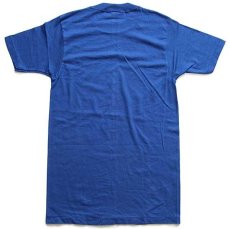 画像3: デッドストック★80s USA製 Wranglerラングラー ロゴ ワンポイント コットンTシャツ 青 M (3)