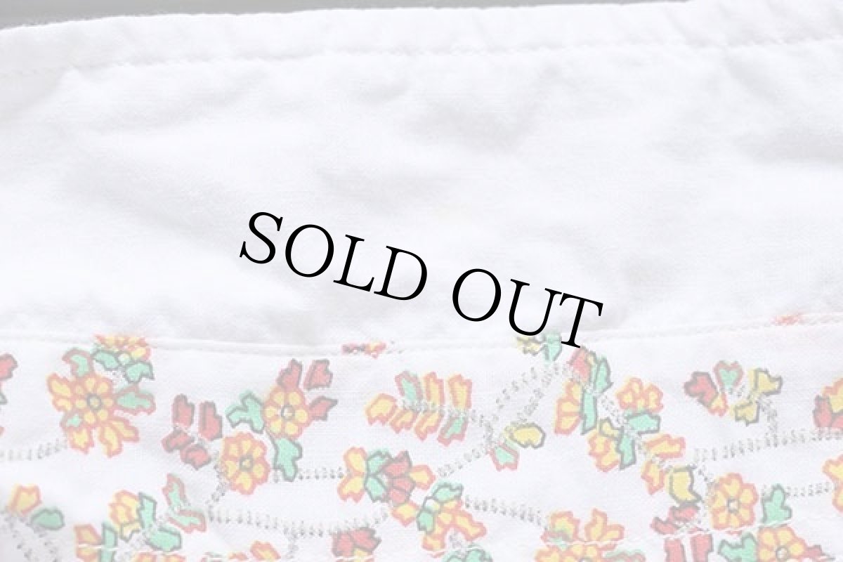 画像6: 90s イタリア製 JESUS ワンポイント 花柄 刺繍 半袖 コットンシャツ 白 XL (6)