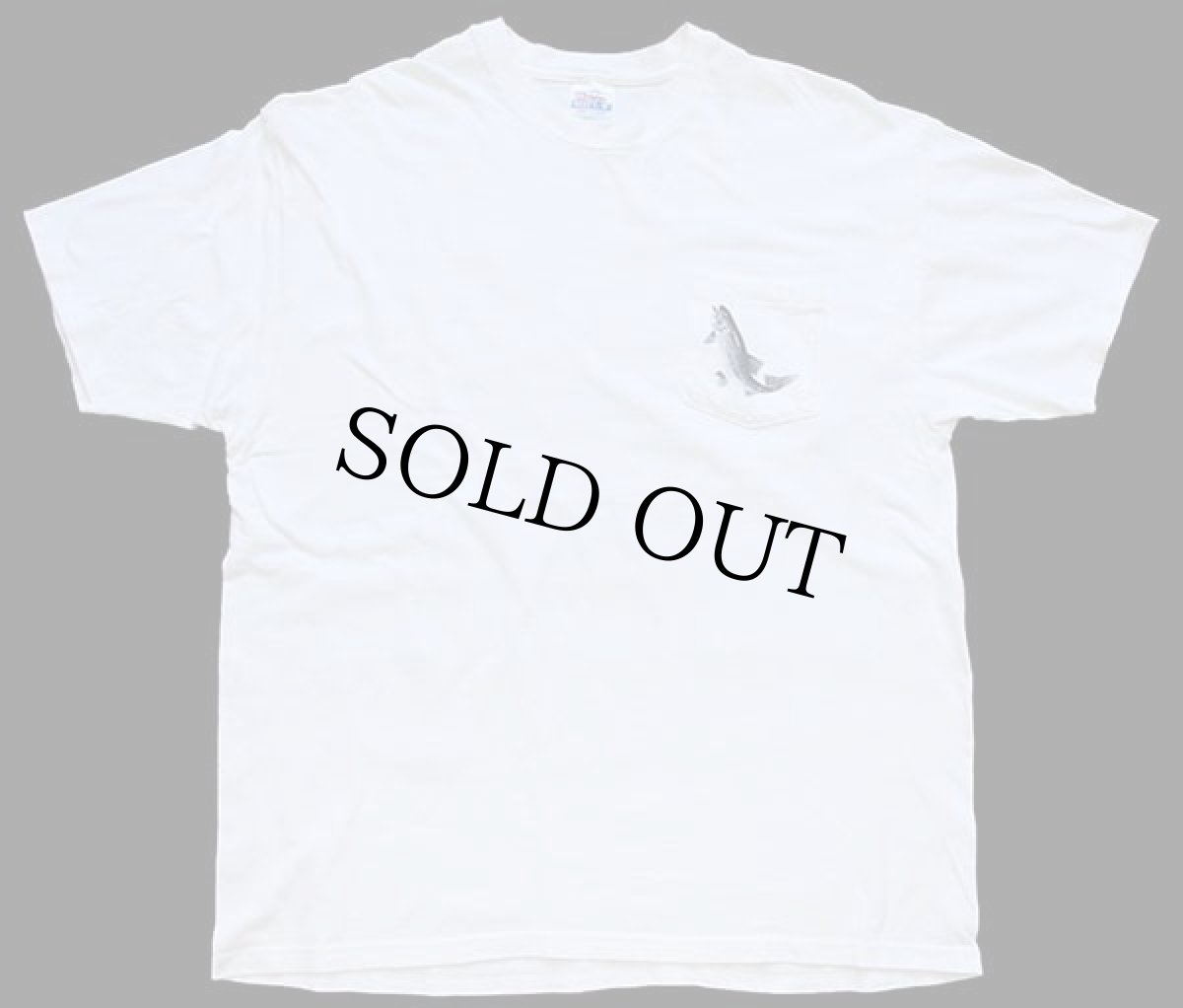 画像2: 90s Hanes フィッシング イラスト 両面プリント コットン ポケットTシャツ 白 XL (2)