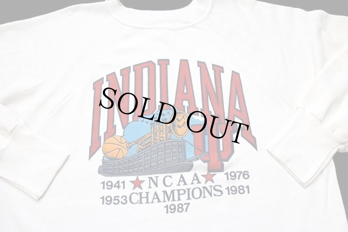 画像3: 80s USA製 LOGO 7 INDIANA NCAA CHAMPIONS スウェット 白 (3)