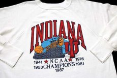 画像3: 80s USA製 LOGO 7 INDIANA NCAA CHAMPIONS スウェット 白 (3)