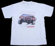 画像2: 90s HUMMER H1 ハマー コットンTシャツ 杢ライトグレー L (2)