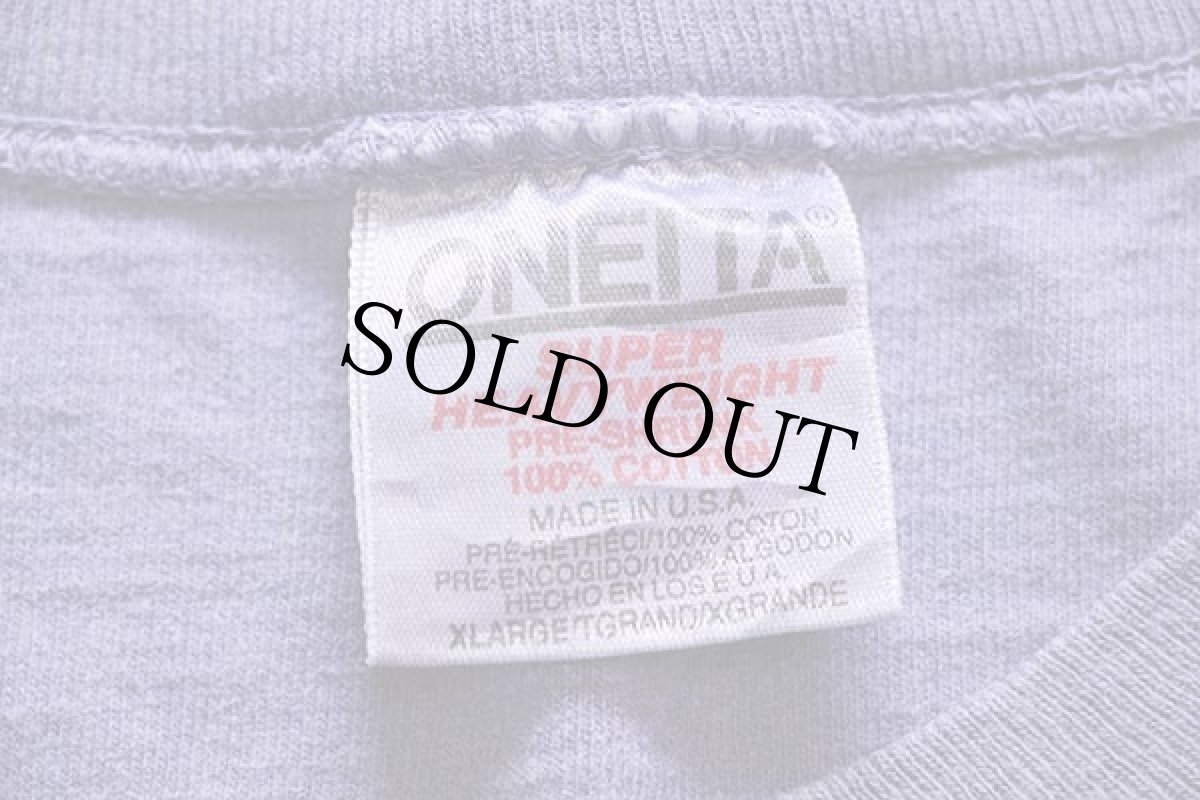 画像4: 90s USA製 ALASKA シロクマ オーロラ アート 織り柄 コットンTシャツ 薄紫 XL (4)