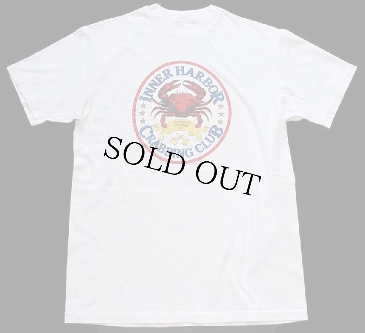 画像2: 90s USA製 Hanes INNER HARBOR CRABBING CLUB カニ コットンTシャツ 白 L (2)