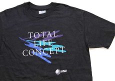 画像1: 80s USA製 Hanes TOTAL LIFE CONCEPT AT&T アート コットンTシャツ 黒 L (1)