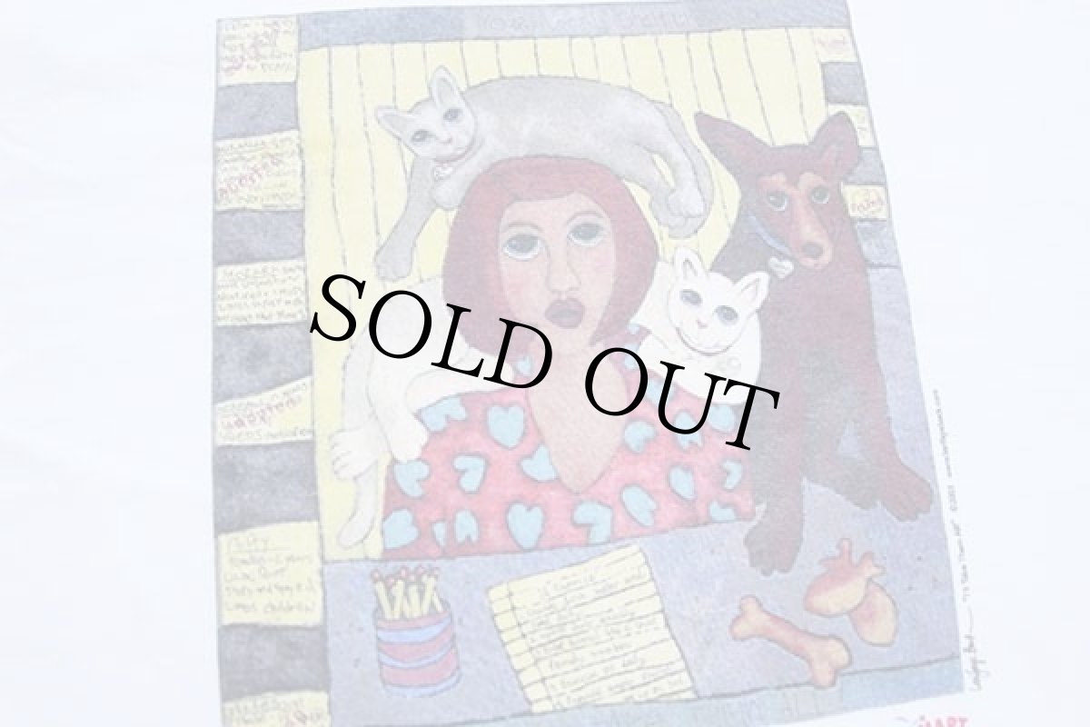 画像5: 00s Save a life. Adopt a pet. PETSMART ドッグ キャット アート コットンTシャツ 白 XL (5)