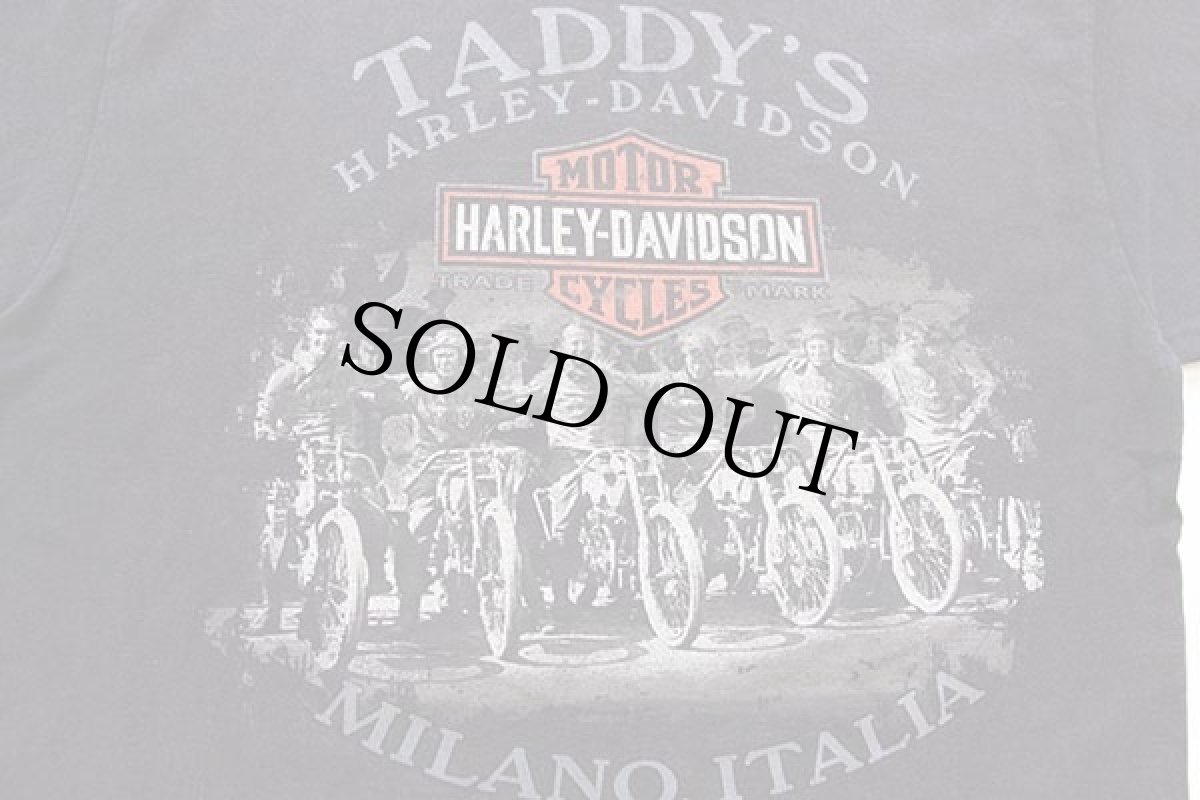 画像4: Hanes HARLEY-DAVIDSON ハーレー ダビッドソン OLD SCHOOL RULES TADDY'S スカル 両面プリント コットンTシャツ 黒 フェード (4)