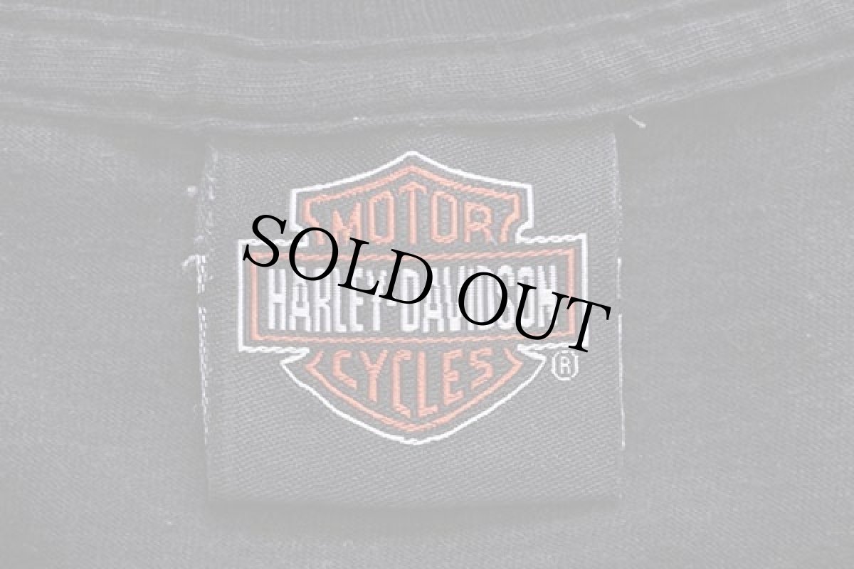 画像6: Hanes HARLEY-DAVIDSON ハーレー ダビッドソン OLD SCHOOL RULES TADDY'S スカル 両面プリント コットンTシャツ 黒 フェード (6)