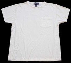 画像2: 90s USA製 ラルフローレン Endless Sunny Warm Spring days バックプリント アート コットン ポケットTシャツ 生成り L (2)