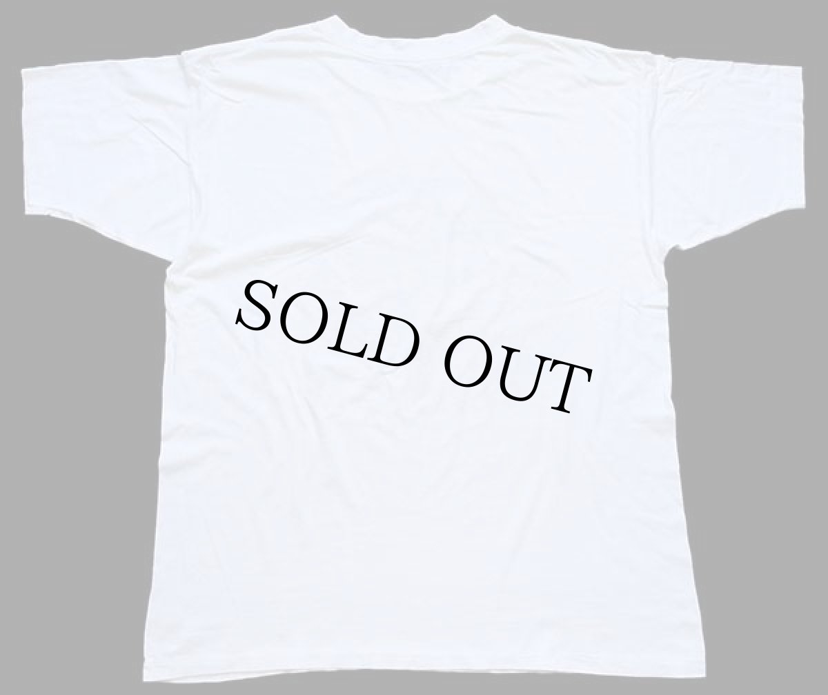 画像3: 90s AKELARRE CAFE CONCIERTO 染み込みプリント アート コットンTシャツ 白 (3)