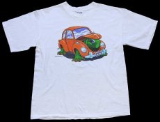 画像2: 90s フォルクスワーゲン タイプ1 ビートル カメ コットンTシャツ 白 L (2)