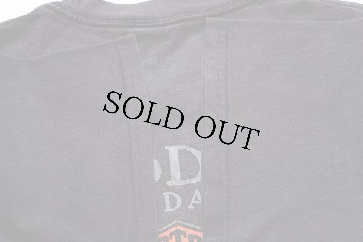 画像8: Hanes HARLEY-DAVIDSON ハーレー ダビッドソン OLD SCHOOL RULES TADDY'S スカル 両面プリント コットンTシャツ 黒 フェード (8)