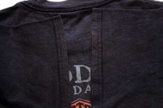 画像8: Hanes HARLEY-DAVIDSON ハーレー ダビッドソン OLD SCHOOL RULES TADDY'S スカル 両面プリント コットンTシャツ 黒 フェード (8)