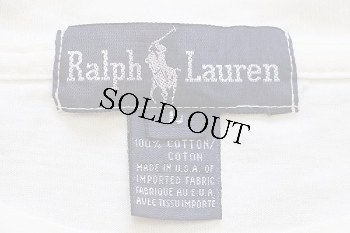 画像5: 90s USA製 ラルフローレン Endless Sunny Warm Spring days バックプリント アート コットン ポケットTシャツ 生成り L (5)