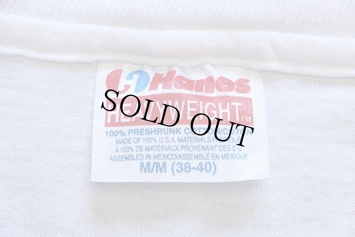 画像4: 90s Hanes THEY WERE HERE FIRST. アニマル 地球 アート コットンTシャツ 白 M (4)