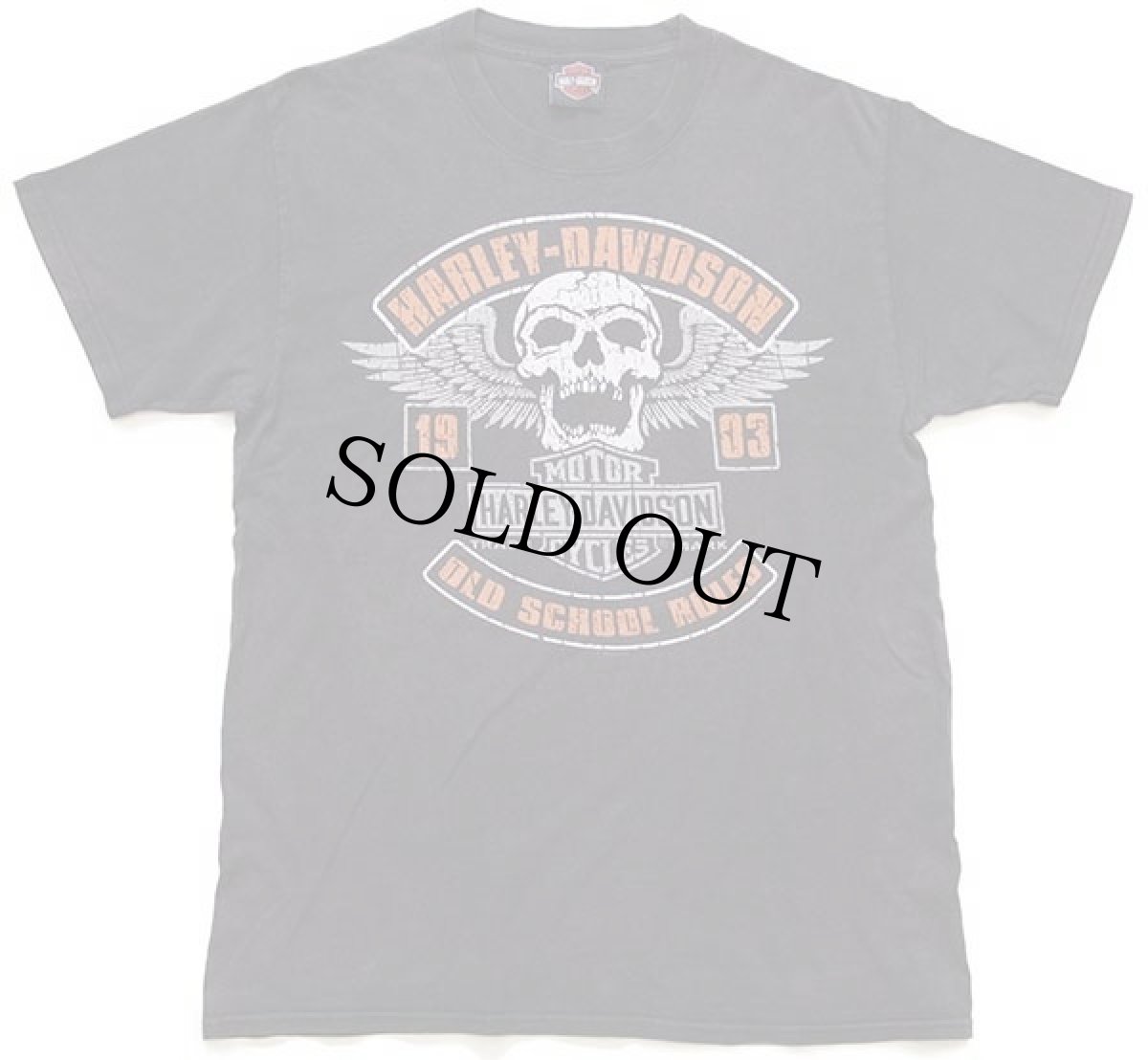 画像2: Hanes HARLEY-DAVIDSON ハーレー ダビッドソン OLD SCHOOL RULES TADDY'S スカル 両面プリント コットンTシャツ 黒 フェード (2)