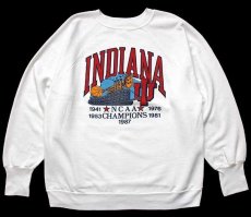 画像1: 80s USA製 LOGO 7 INDIANA NCAA CHAMPIONS スウェット 白 (1)