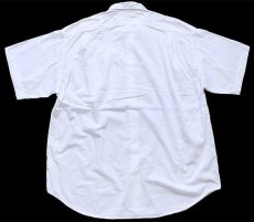 画像2: 90s イタリア製 JESUS ワンポイント 花柄 刺繍 半袖 コットンシャツ 白 XL (2)
