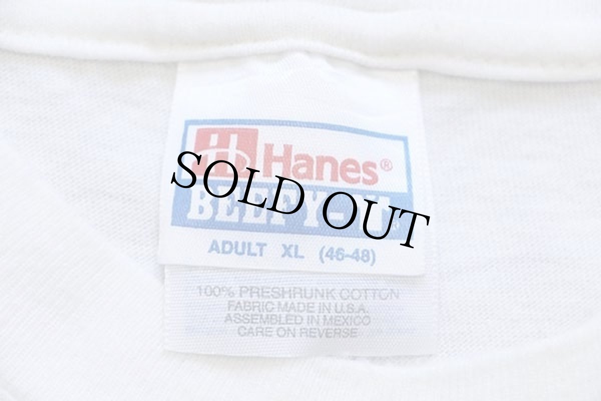 画像5: 90s Hanes フィッシング イラスト 両面プリント コットン ポケットTシャツ 白 XL (5)