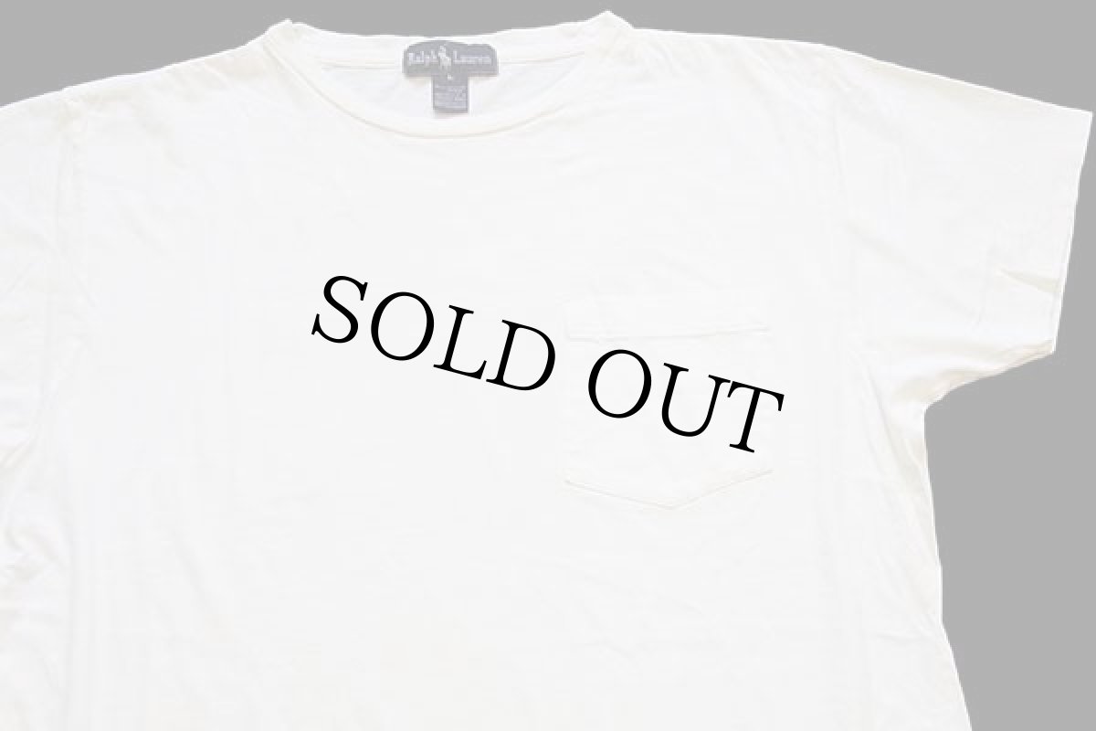 画像3: 90s USA製 ラルフローレン Endless Sunny Warm Spring days バックプリント アート コットン ポケットTシャツ 生成り L (3)