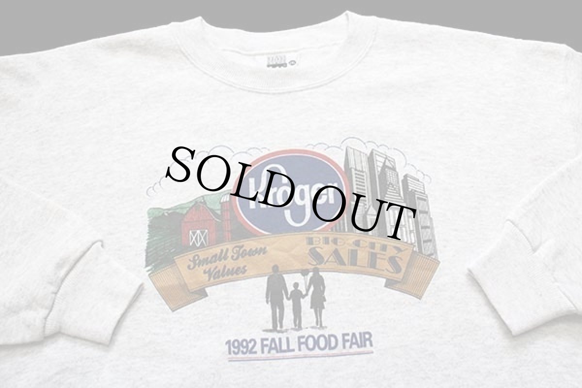 画像3: 90s USA製 Leeリー Kroger 1992 FALL FOOD FAIR スウェット 杢ライトグレー 2XL★特大 (3)