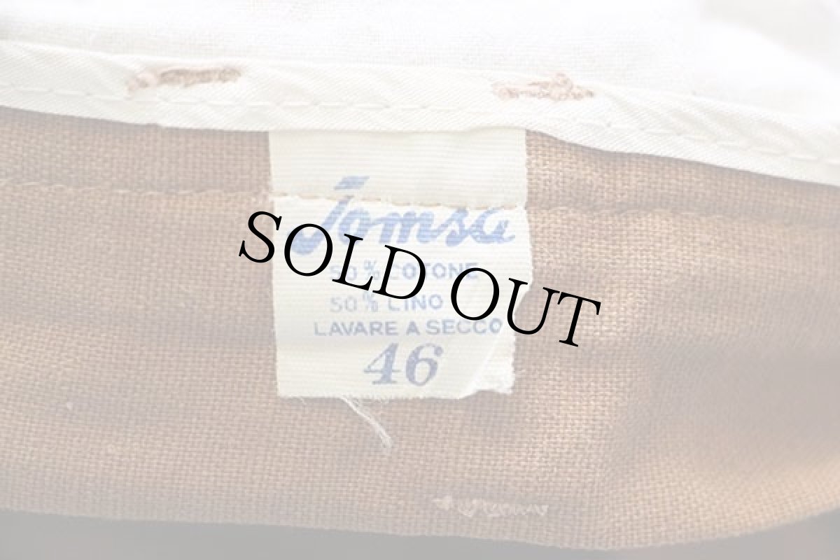 画像6: 80s jomsa ツータック コットン×リネンパンツ 茶 46 (6)