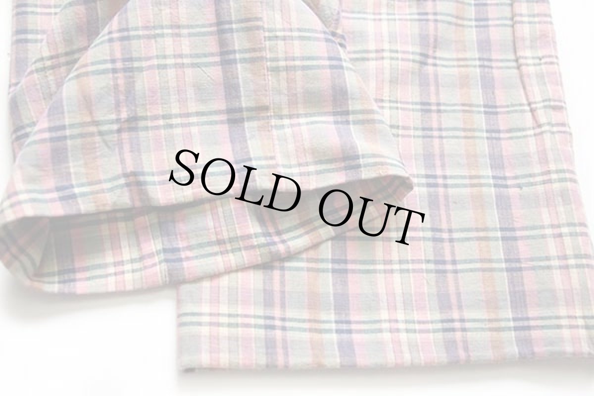 画像8: 80s India Madras マドラスチェック スラックス コットンパンツ w36★インド綿 (8)